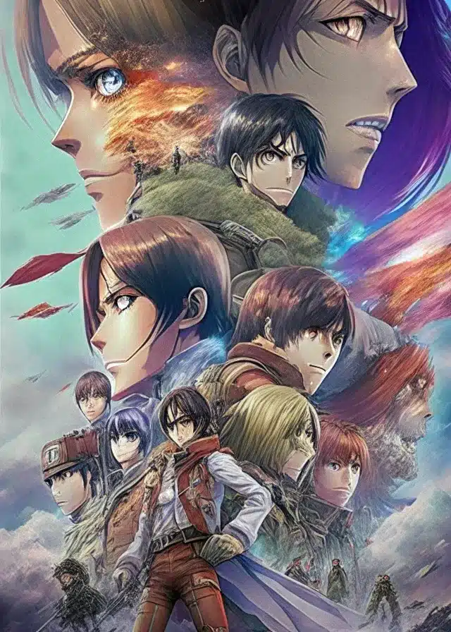 Attack on titan anime poster ai generated