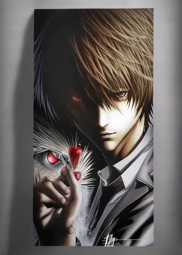 Death note anime Light yagami poster ai generated