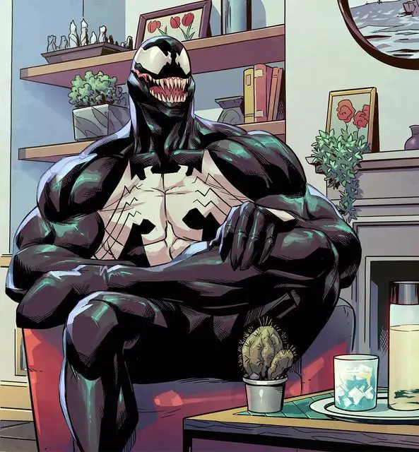 venom cartoon style from spiderman comics