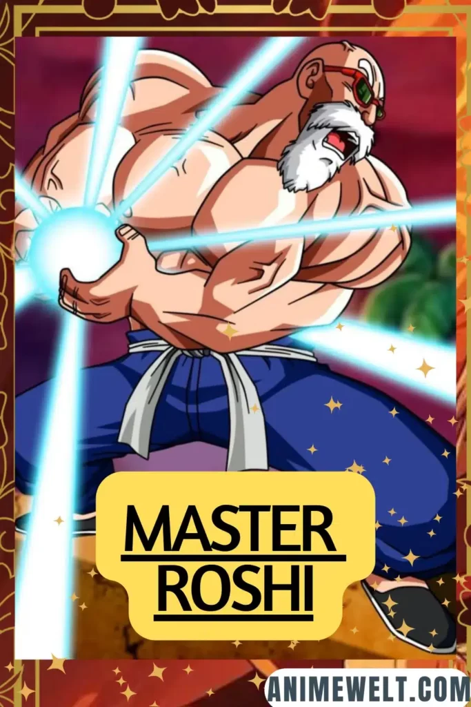 master roshi using kamehameha from dragon ball z