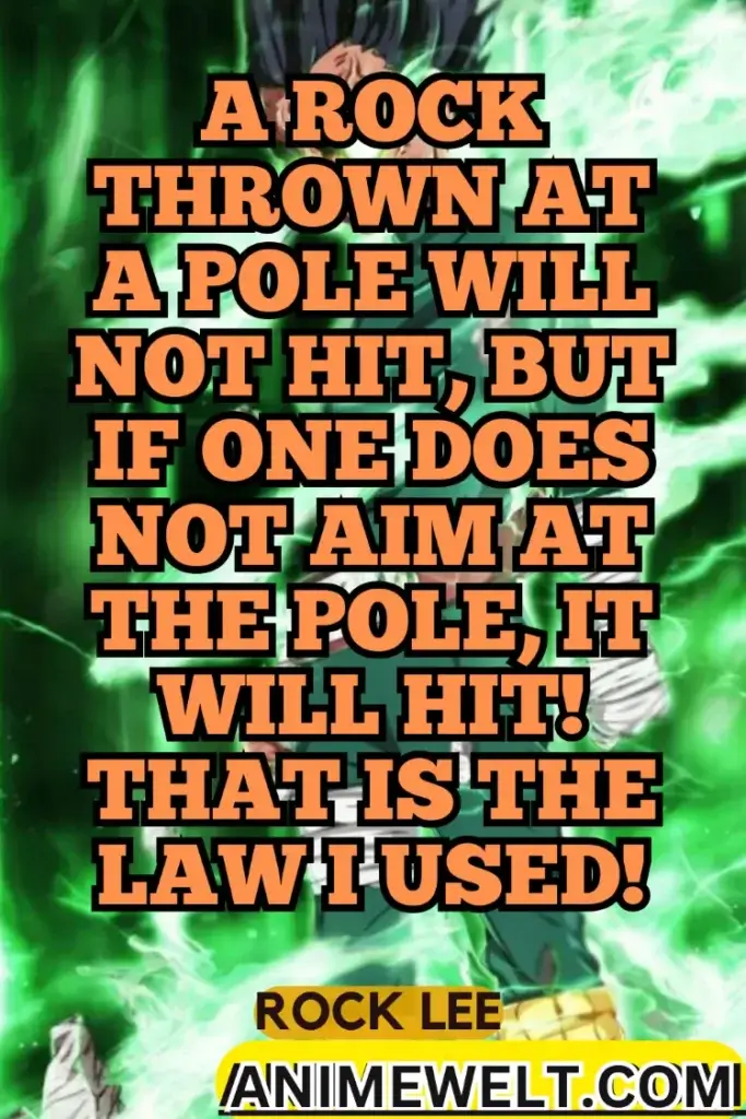 A rock thrown at a pole will not hit, but if one does not aim at the pole, it will hit! That is the law I used!