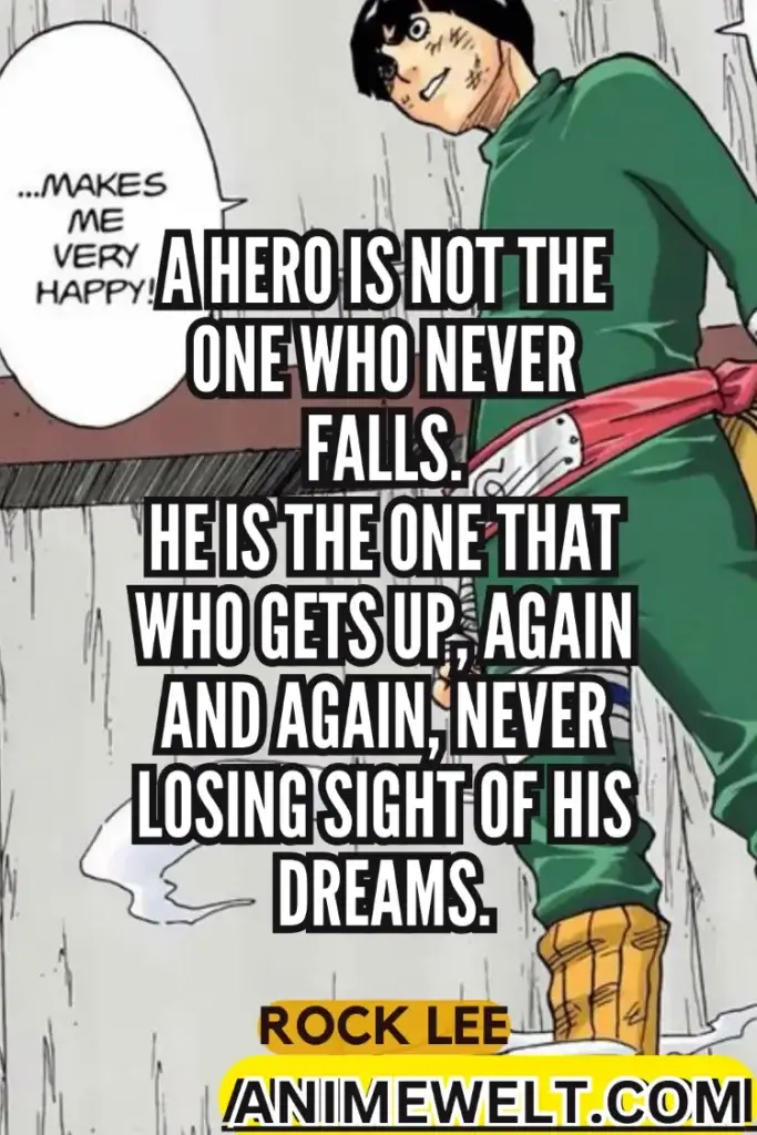 rock lee quotes from naruto shippuden